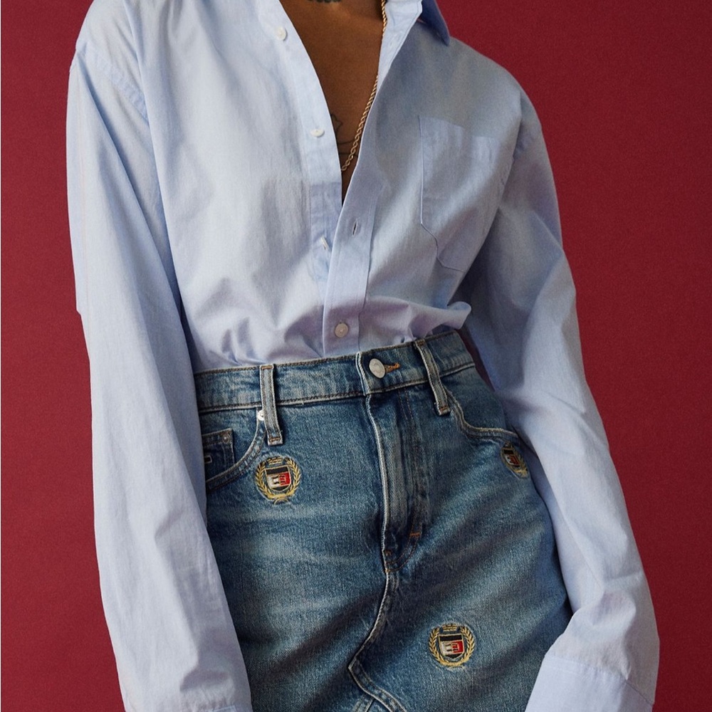 Tommy Hilfiger Embroidered Blue Mini Skirt